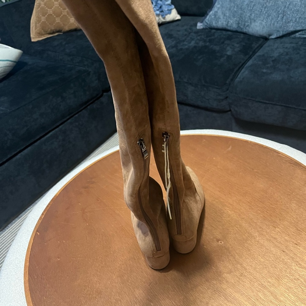 Brown Suede Knee-High Boots - Picture 7 of 8